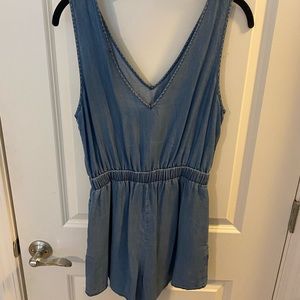 Denim Romper with Pockets